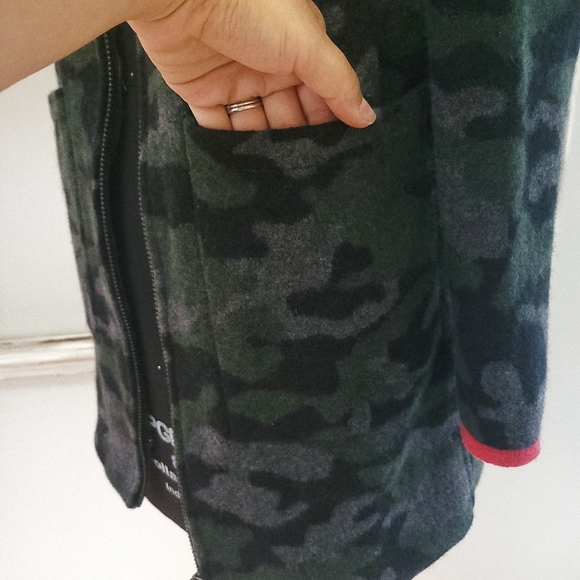 Anthropologie Feild Flower Camouflage Wool Sweater Coat - Picture 12 of 15